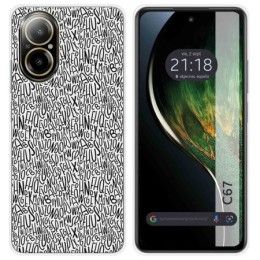 Funda Silicona para Realme C67 4G diseño Letras Dibujos