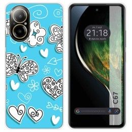 Funda Silicona para Realme C67 4G diseño Mariposas Dibujos