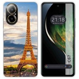 Funda Silicona para Realme C67 4G diseño Paris Dibujos