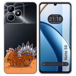 Funda Silicona Transparente para Realme Note 50 diseño Bufalo Dibujos
