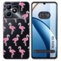 Funda Silicona Transparente para Realme Note 50 diseño Flamenco Dibujos