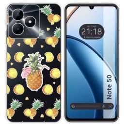 Funda Silicona Transparente para Realme Note 50 diseño Piña Dibujos