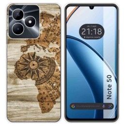 Funda Silicona para Realme Note 50 diseño Madera 07 Dibujos