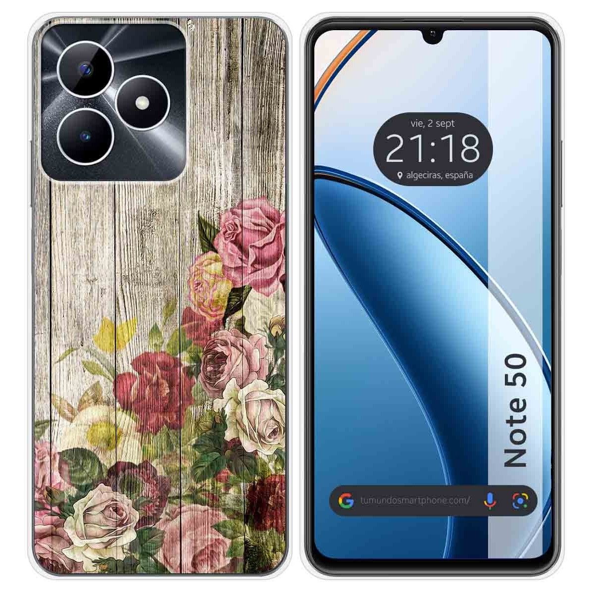 Funda Silicona para Realme Note 50 diseño Madera 08 Dibujos
