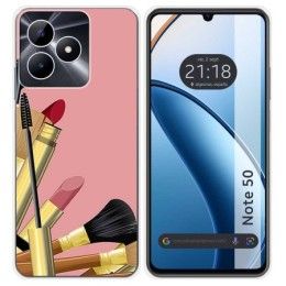 Funda Silicona para Realme Note 50 diseño Brochas Dibujos