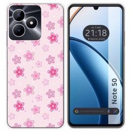 Funda Silicona para Realme Note 50 diseño Flores Dibujos