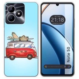 Funda Silicona para Realme Note 50 diseño Furgoneta Dibujos