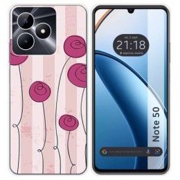 Funda Silicona para Realme Note 50 diseño Flores Vintage Dibujos