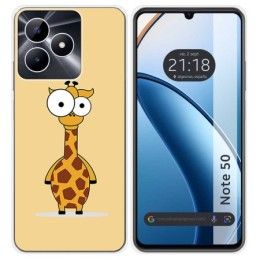 Funda Silicona para Realme Note 50 diseño Jirafa Dibujos