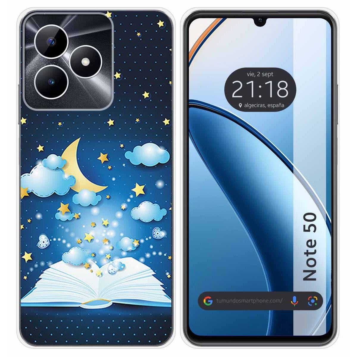 Funda Silicona para Realme Note 50 diseño Libro Cuentos Dibujos