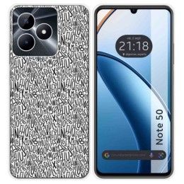 Funda Silicona para Realme Note 50 diseño Letras Dibujos