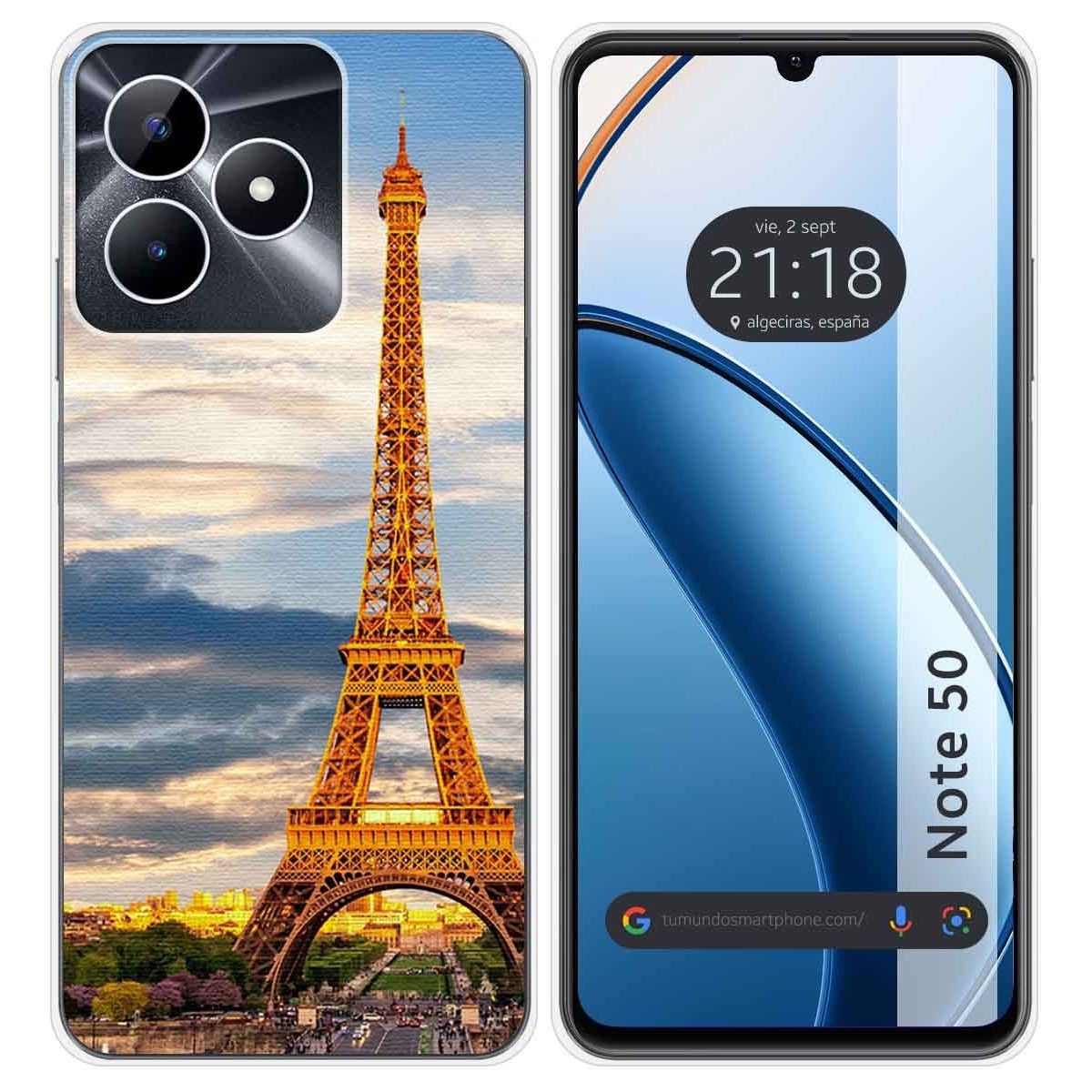 Funda Silicona para Realme Note 50 diseño Paris Dibujos