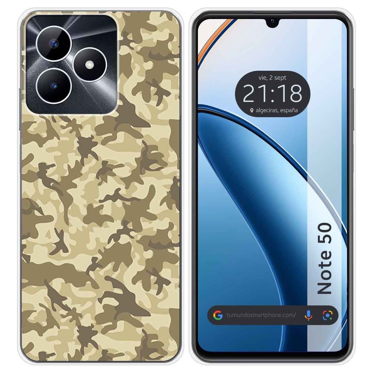 Funda Silicona para Realme Note 50 diseño Sand Camuflaje Dibujos