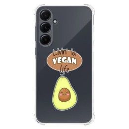 Funda Silicona Antigolpes para Samsung Galaxy A55 5G diseño Vegan Life Dibujos