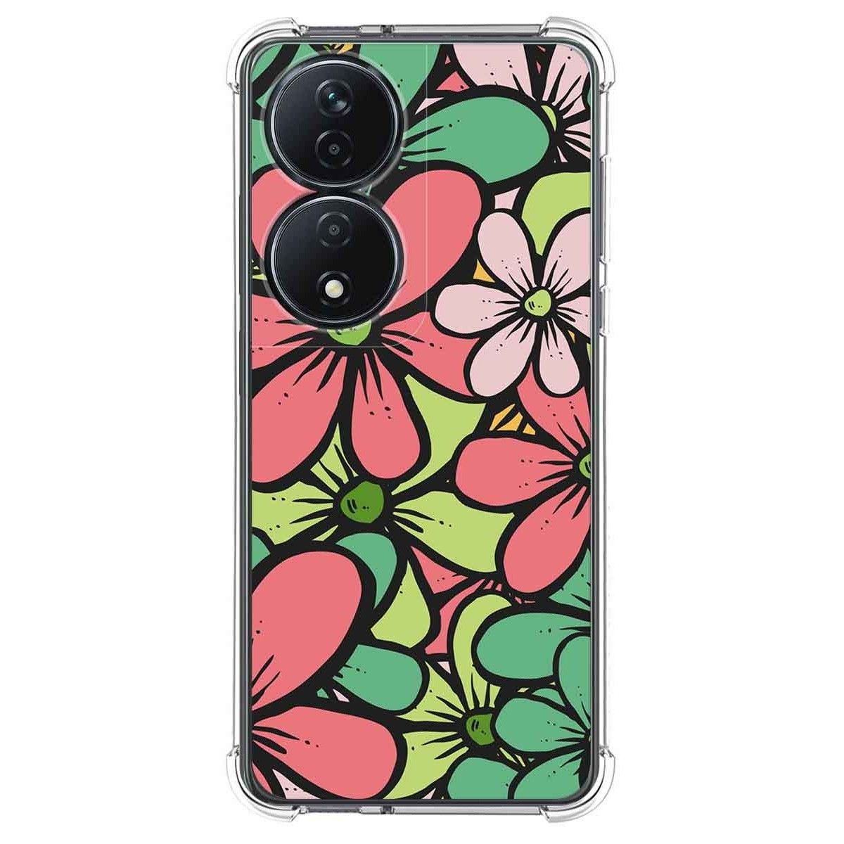 Funda Silicona Antigolpes para Huawei Honor 90 Smart 5G diseño Flores 02 Dibujos