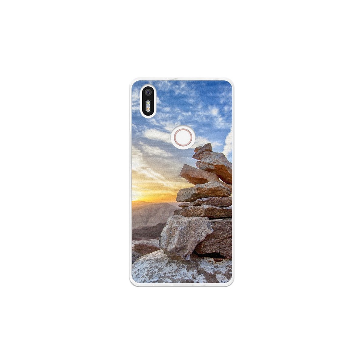 Funda Gel Tpu para Bq Aquaris X5 Plus Diseño Sunset Dibujos