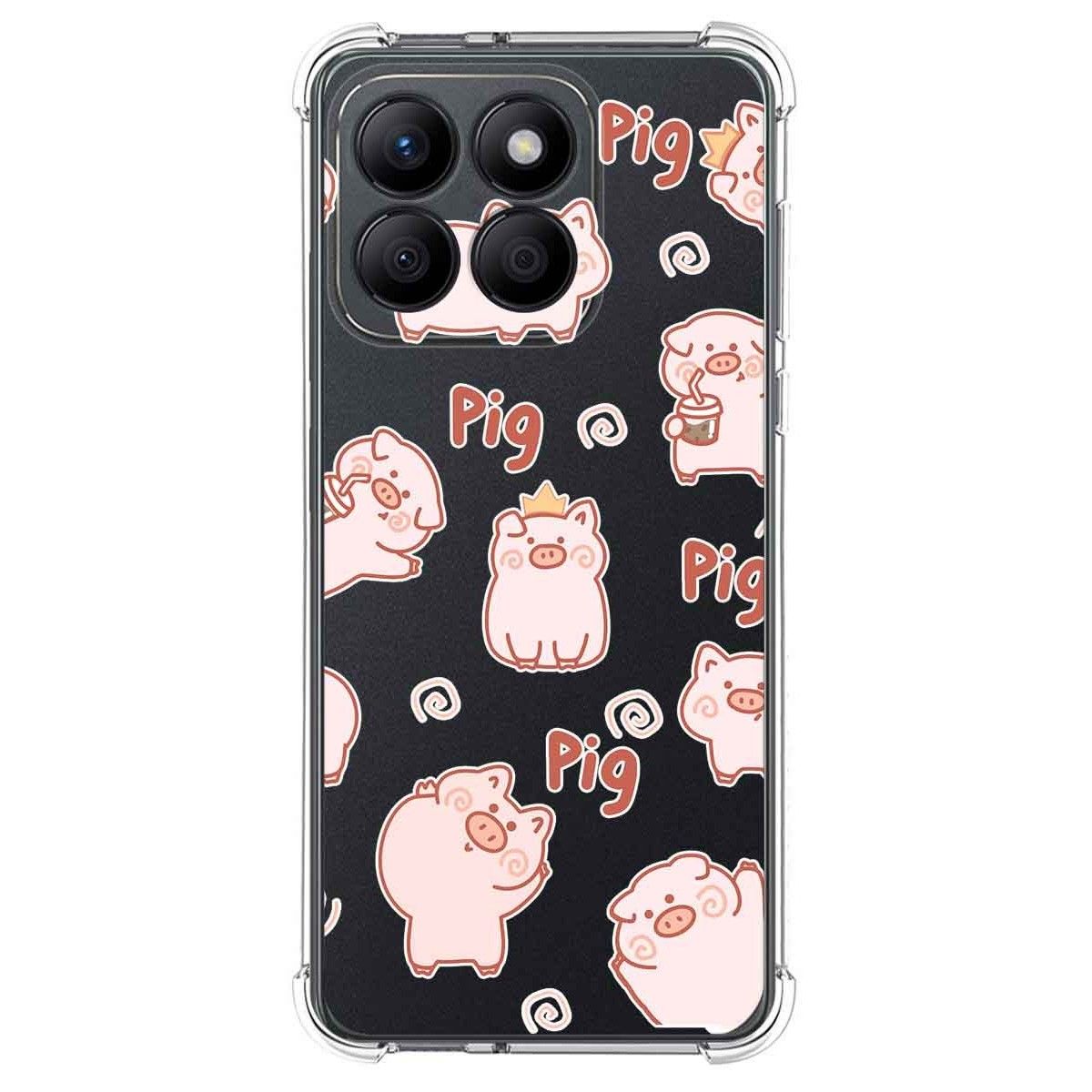 Funda Silicona Antigolpes para Huawei Honor X8b diseño Cerdos Dibujos