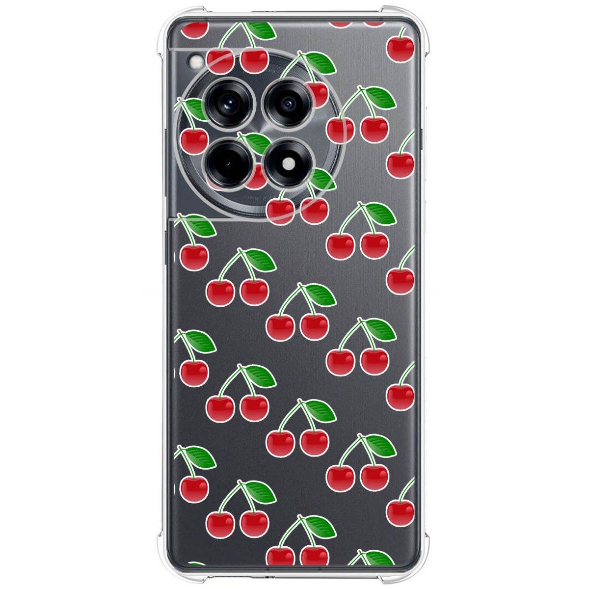 Funda Silicona Antigolpes para Oneplus 12R 5G diseño Cerezas Dibujos