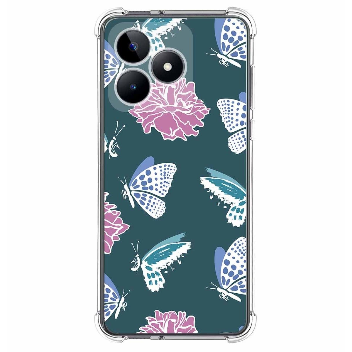 Funda Silicona Antigolpes para Realme C51 diseño Flores 10 Dibujos