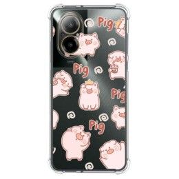 Funda Silicona Antigolpes para Realme C67 4G diseño Cerdos Dibujos