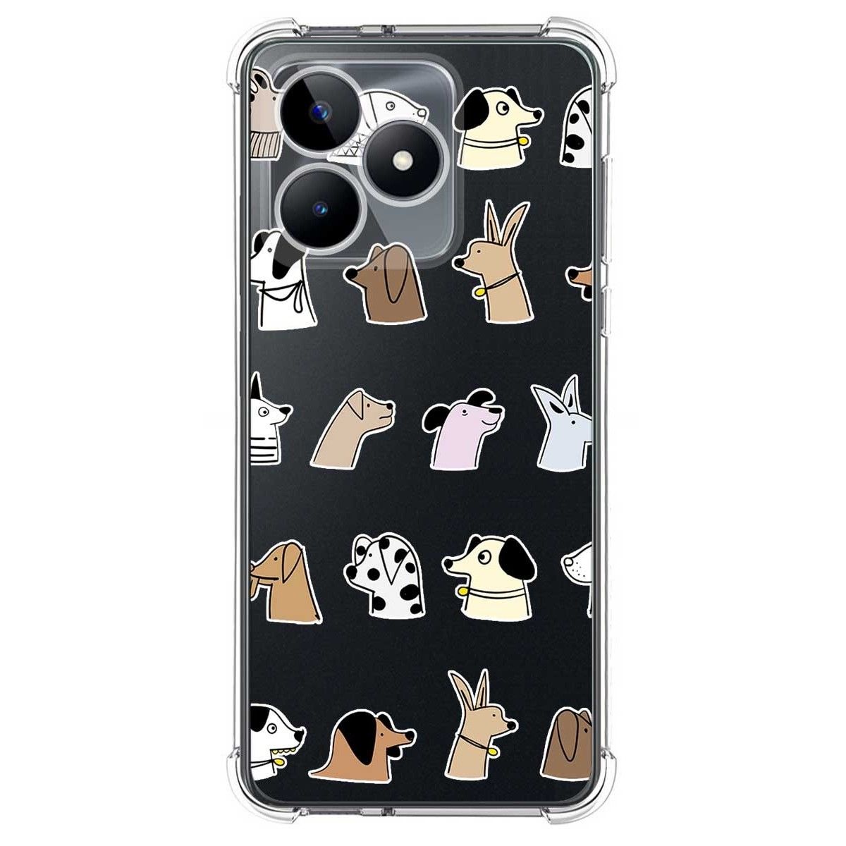 Funda Silicona Antigolpes para Realme Note 50 diseño Perros Dibujos