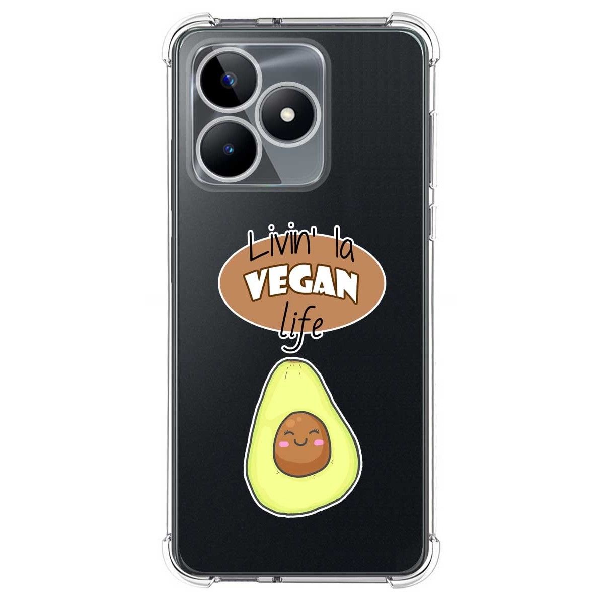 Funda Silicona Antigolpes para Realme Note 50 diseño Vegan Life Dibujos