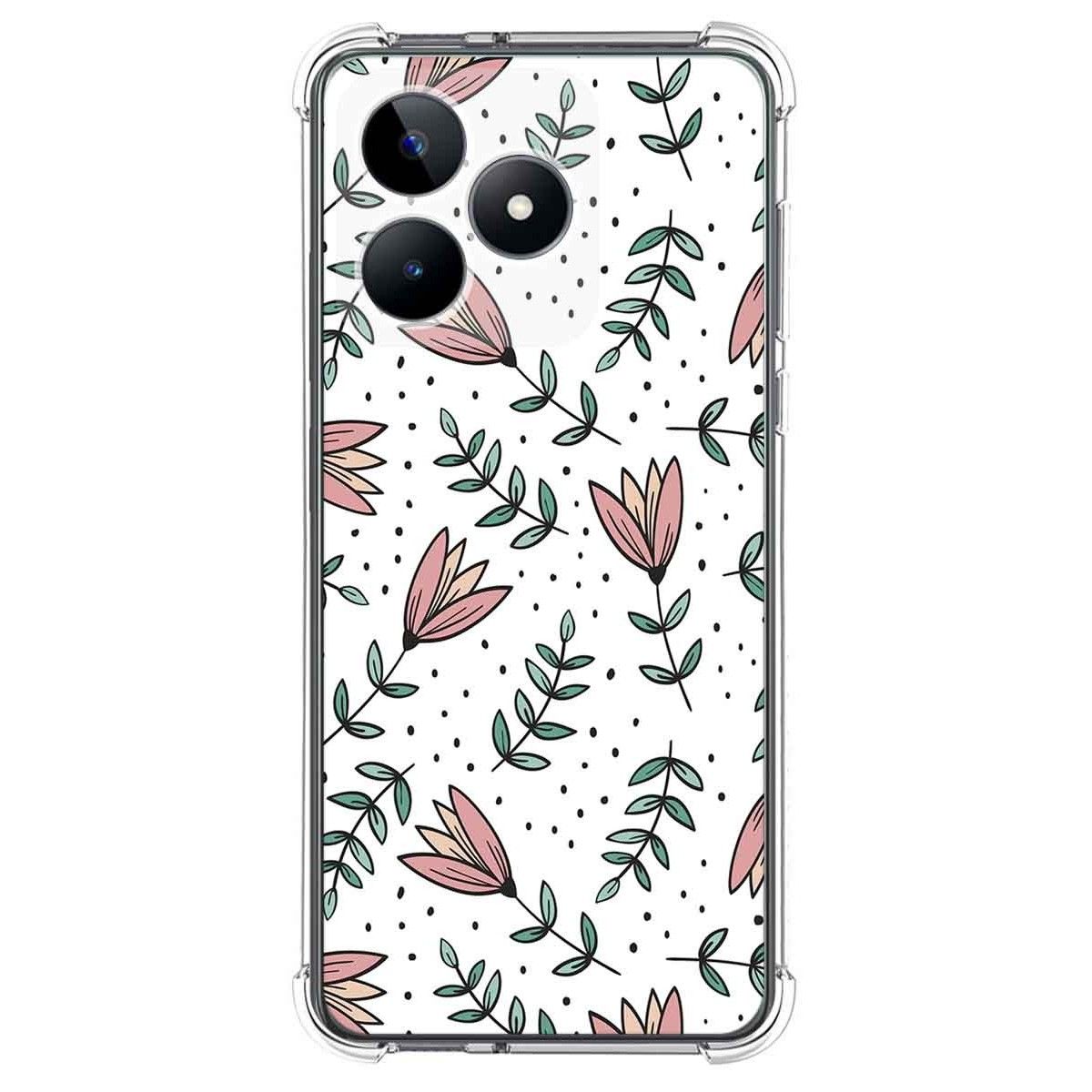 Funda Silicona Antigolpes para Realme Note 50 diseño Flores 01 Dibujos