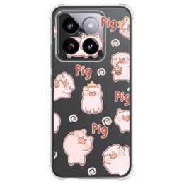 Funda Silicona Antigolpes para Xiaomi 14 Pro 5G diseño Cerdos Dibujos