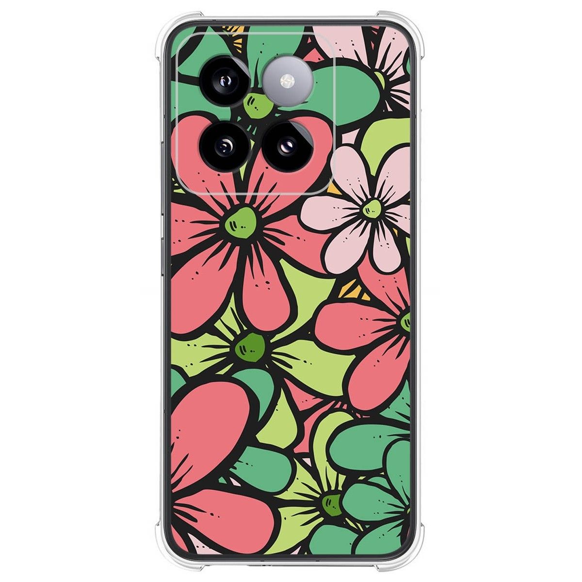 Funda Silicona Antigolpes para Xiaomi 14 Pro 5G diseño Flores 02 Dibujos