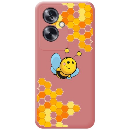 Funda Silicona Líquida Rosa para Oppo A79 5G diseño Abeja Dibujos