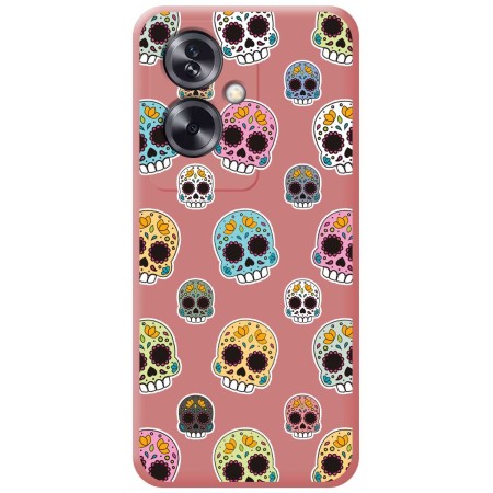 Funda Silicona Líquida Rosa para Oppo A79 5G diseño Catrina Dibujos