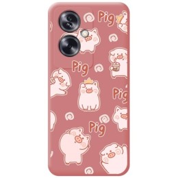 Funda Silicona Líquida Rosa para Oppo A79 5G diseño Cerdos Dibujos