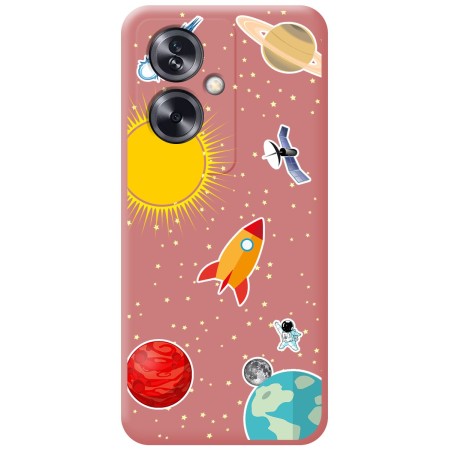 Funda Silicona Líquida Rosa para Oppo A79 5G diseño Espacio Dibujos