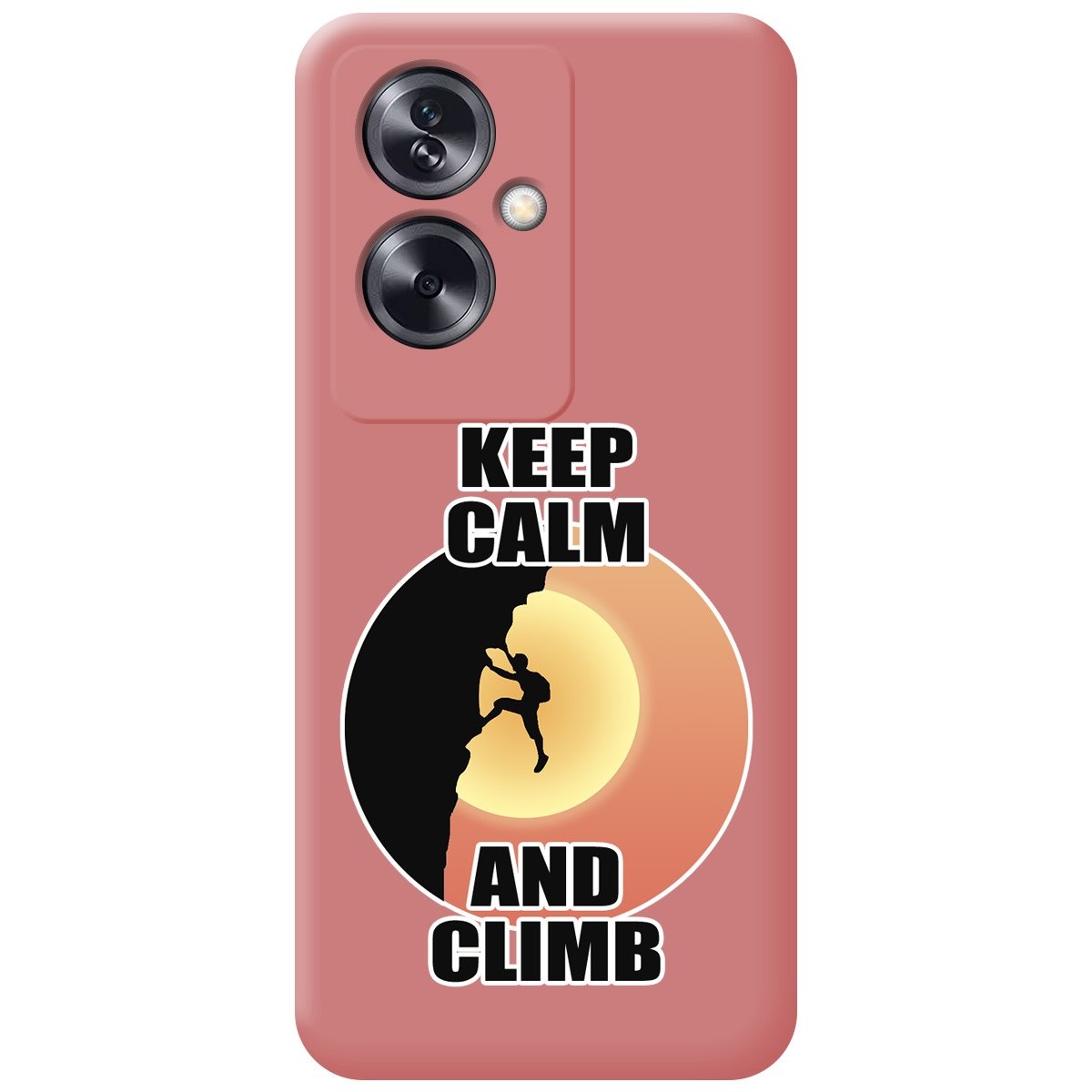 Funda Silicona Líquida Rosa para Oppo A79 5G diseño Hombre Escalada Dibujos