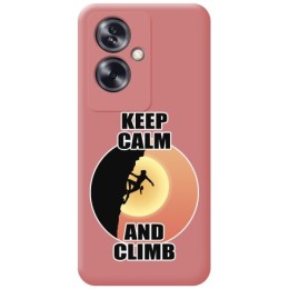 Funda Silicona Líquida Rosa para Oppo A79 5G diseño Mujer Escalada Dibujos