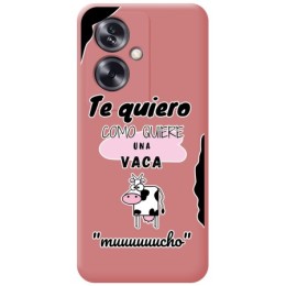 Funda Silicona Líquida Rosa para Oppo A79 5G diseño Vaca Dibujos