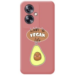Funda Silicona Líquida Rosa para Oppo A79 5G diseño Vegan Life Dibujos