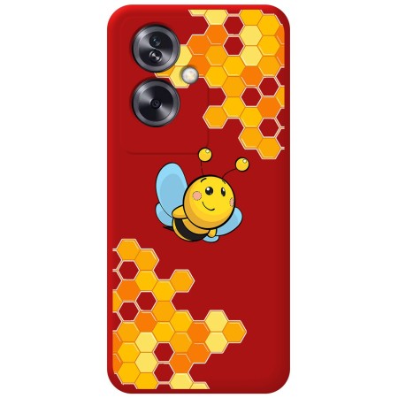 Funda Silicona Líquida Roja para Oppo A79 5G diseño Abeja Dibujos