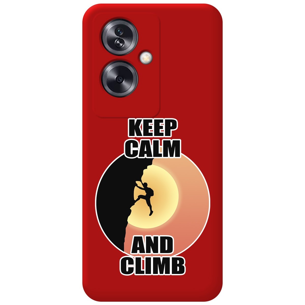 Funda Silicona Líquida Roja para Oppo A79 5G diseño Hombre Escalada Dibujos