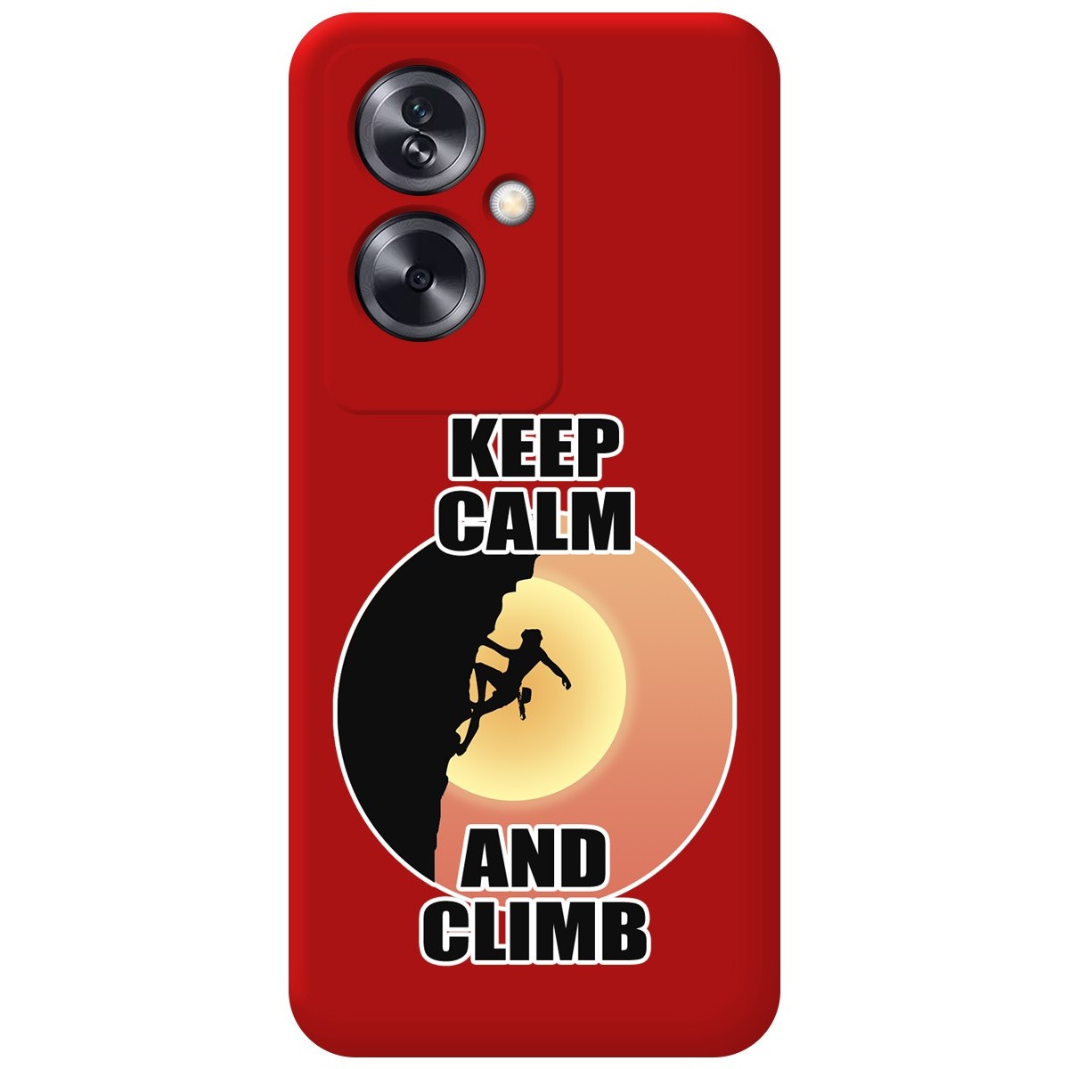 Funda Silicona Líquida Roja para Oppo A79 5G diseño Mujer Escalada Dibujos