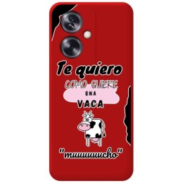 Funda Silicona Líquida Roja para Oppo A79 5G diseño Vaca Dibujos