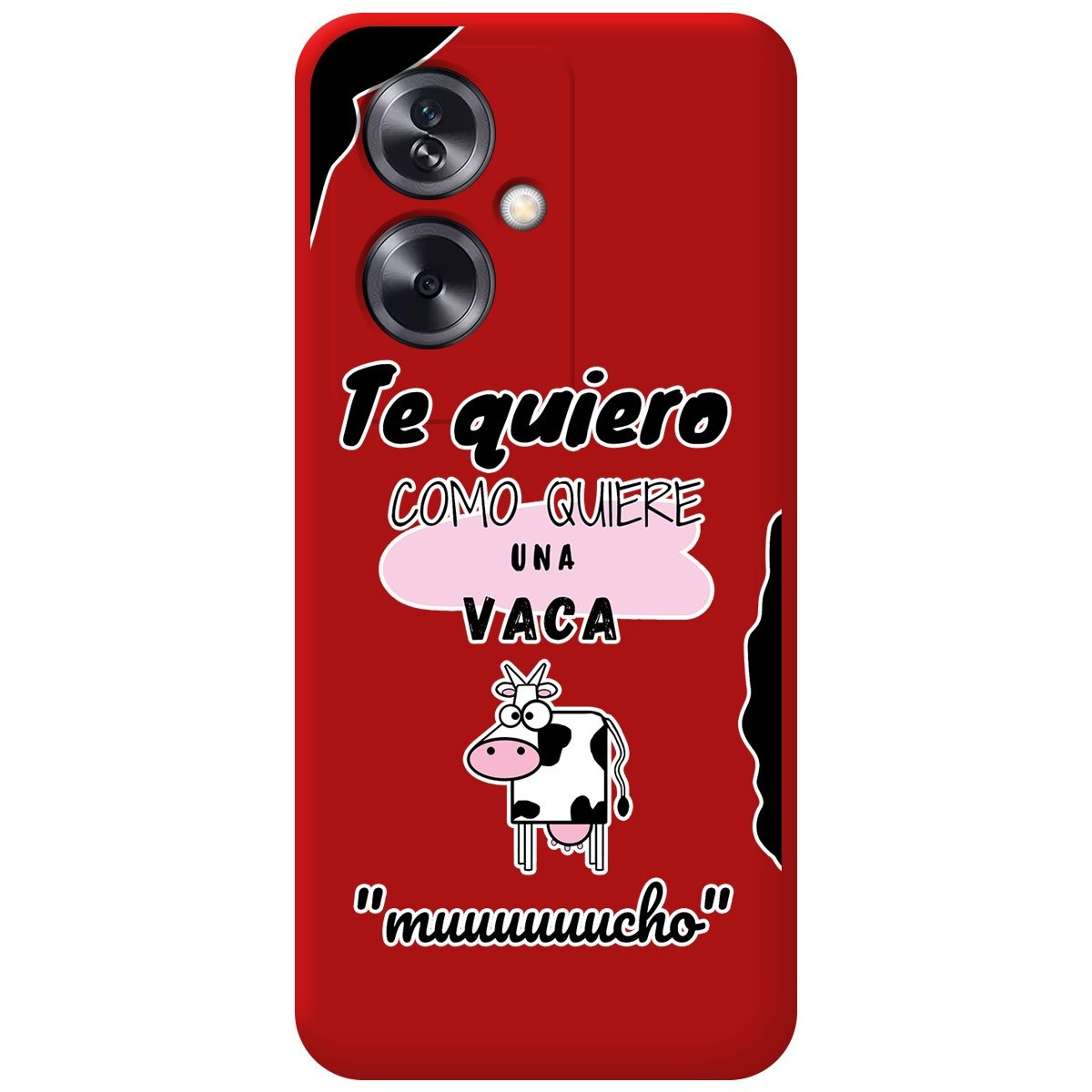 Funda Silicona Líquida Roja para Oppo A79 5G diseño Vaca Dibujos