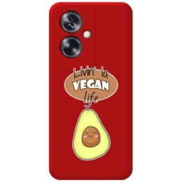 Funda Silicona Líquida Roja para Oppo A79 5G diseño Vegan Life Dibujos