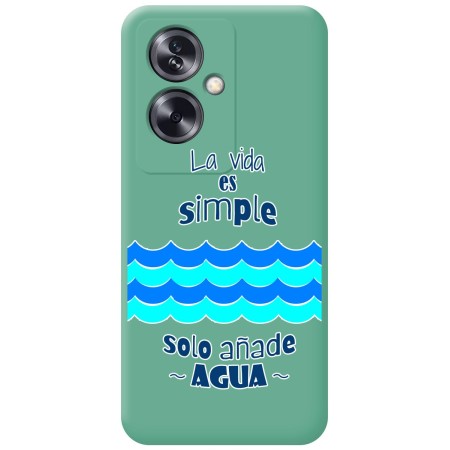 Funda Silicona Líquida Verde para Oppo A79 5G diseño Agua Dibujos