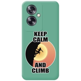 Funda Silicona Líquida Verde para Oppo A79 5G diseño Mujer Escalada Dibujos