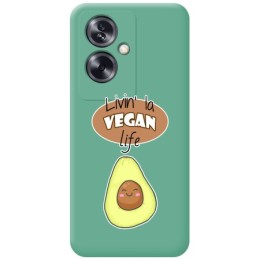 Funda Silicona Líquida Verde para Oppo A79 5G diseño Vegan Life Dibujos