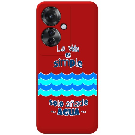 Funda Silicona Líquida Roja para Oppo Reno 11F 5G diseño Agua Dibujos