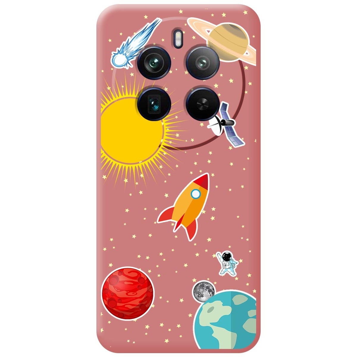 Funda Silicona Líquida Rosa para Realme 12 Pro 5G / 12 Pro Plus 5G diseño Espacio Dibujos