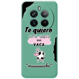 Funda Silicona Líquida Verde para Realme 12 Pro 5G / 12 Pro Plus 5G diseño Vaca Dibujos