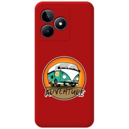 Funda Silicona Líquida Roja para Realme C51 diseño Adventure Dibujos